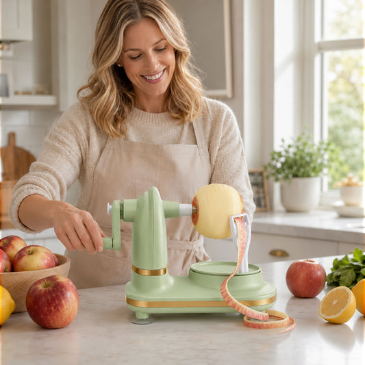 punada Apple Peeler with Stainless Steel Spare Blade, Apple Peeler Corer with Powerful Suction Base for Home Making Apple Sauce and Pie (Green)