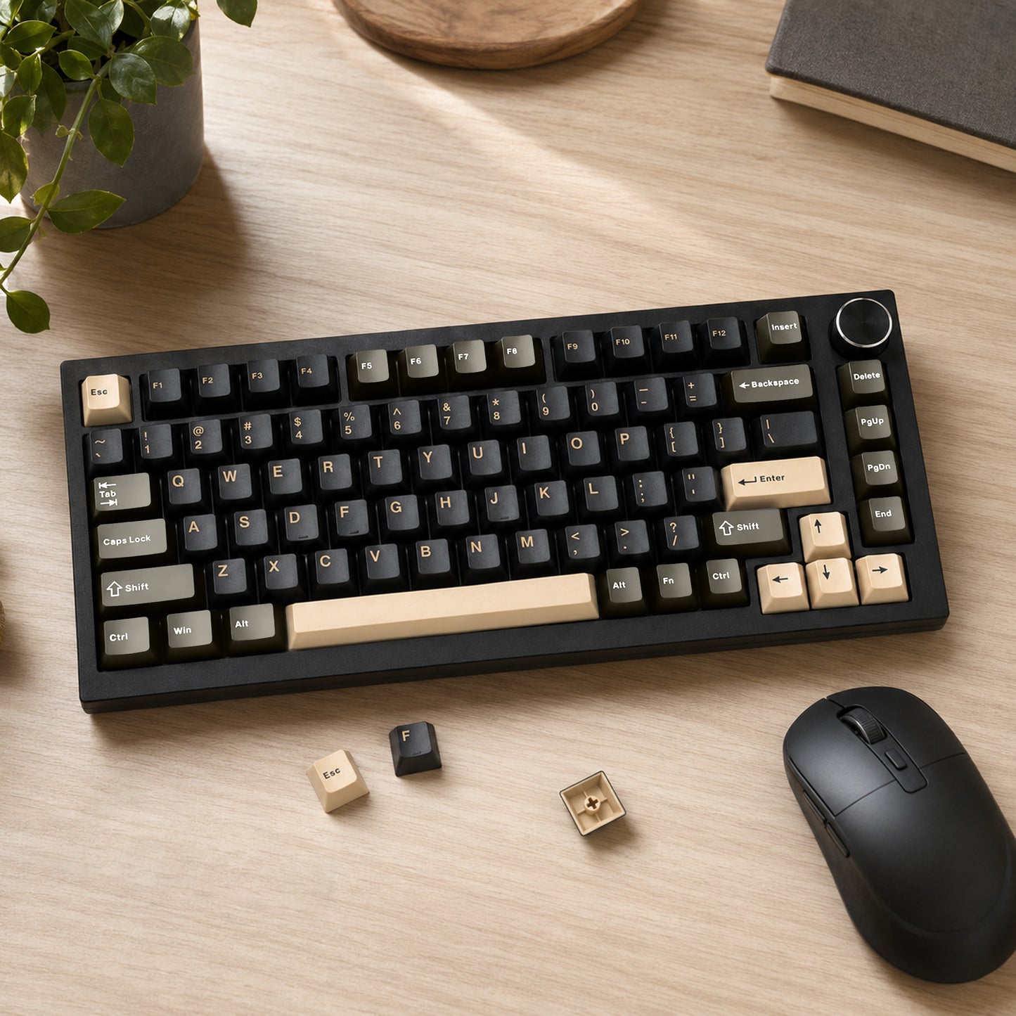 punada Double Shot PBT Keycaps Set, 128 Keys Retro Colorway Keyboard Keycaps, Compatible with 60 65 75 80 Percent and Full Size Gaming Mechanical Keyboard