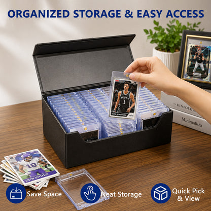 punada 22 Pack Magnetic Card Holder, 35pt Trading Card Case with UV Protection & Waterproof Hard Plastic Display Protector for Sports, Baseball, Football and Game Cards
