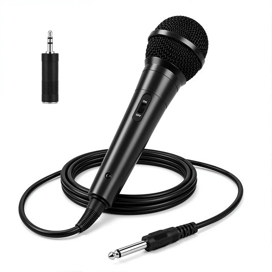 punada Wired Microphone for Singing, Handheld Dynamic Vocal Mic with 9.8ft Cable and On/Off Switch for Karaoke, Speaker, Amp and Mixer