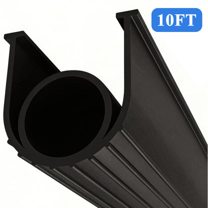 punada Garage Door Seal 10ft Bottom Rubber, PVC Weather Stripping Replacement with 5/16" T-End U+O Ring, Weatherproof Garage Door Seal, Blocks Drafts, Dust & Noise, Easy Install