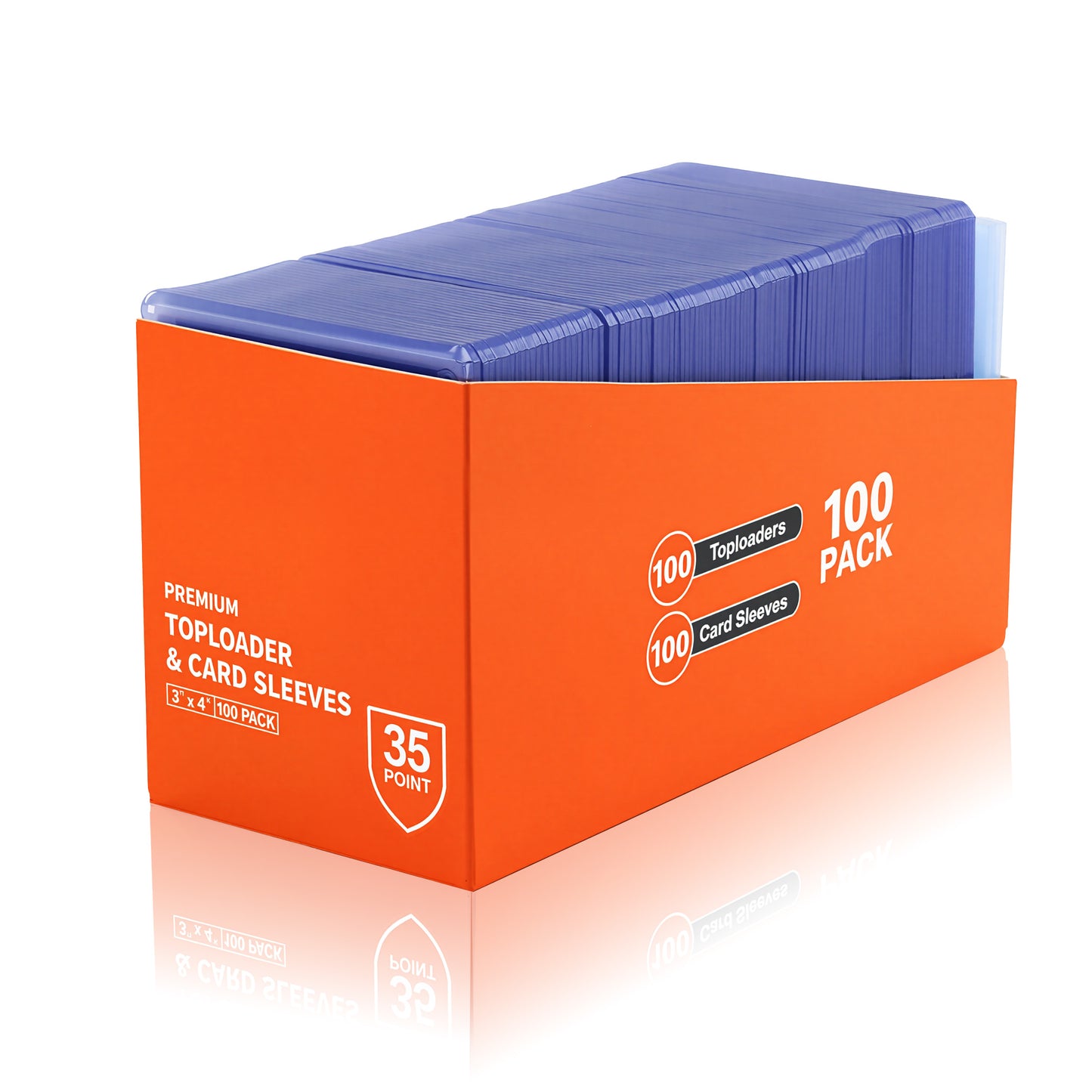 punada 200 Pack Card Sleeves and Top Loaders, 3" x 4" Hard Plastic Trading Card Holders, Baseball Card Protectors for Sports Cards, 100 Hard + 100 Soft Sleeves