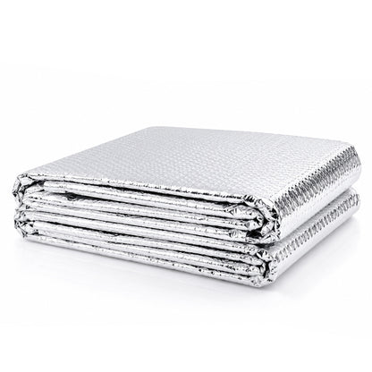 punada Reflective Insulation Roll, 48" x 10 Ft Double-Sided Aluminum Foil Bubble Insulation, Radiant Heat Reflective Insulation Sheet for Window, RV, Roof & Garage Door