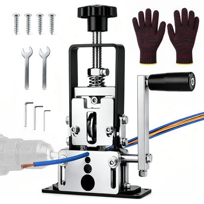punada Manual Wire Stripping Machine, Gauge Wire 0.06-1 inch, Copper Wire Peeler Tool, Drill Powered and Hand Crank Dual-Drive Stripper for Scrap Recycling and DIY Use