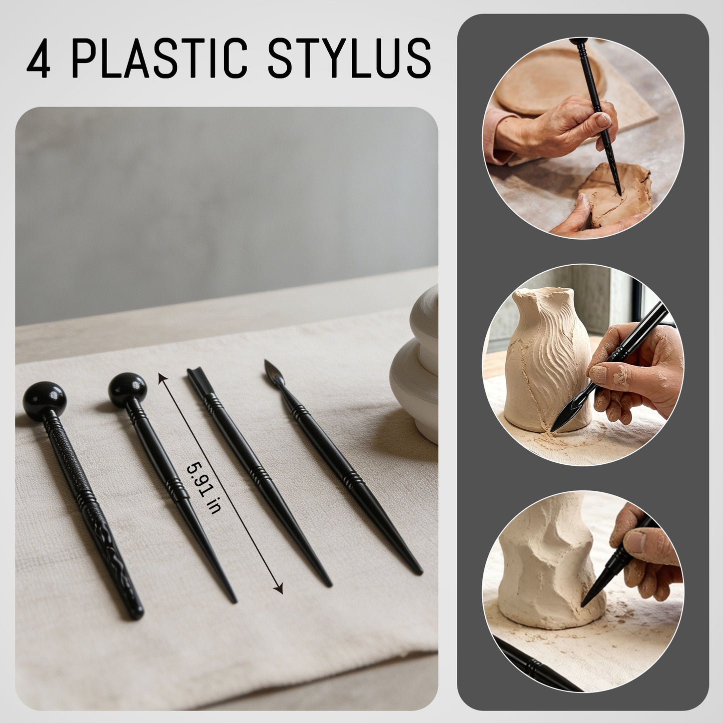 punada Clay Tools Kit 39PCS, Clay Sculpting Tools with Silicone Tips, Wooden & Plastic Pottery Tools for Polymer Clay & Air Dry Clay, Modeling, Carving, Shaping, Detailing Set with Storage Bag