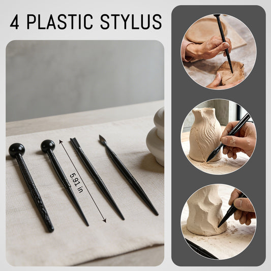 punada Clay Tools Kit 39PCS, Clay Sculpting Tools with Silicone Tips, Wooden & Plastic Pottery Tools for Polymer Clay & Air Dry Clay, Modeling, Carving, Shaping, Detailing Set with Storage Bag