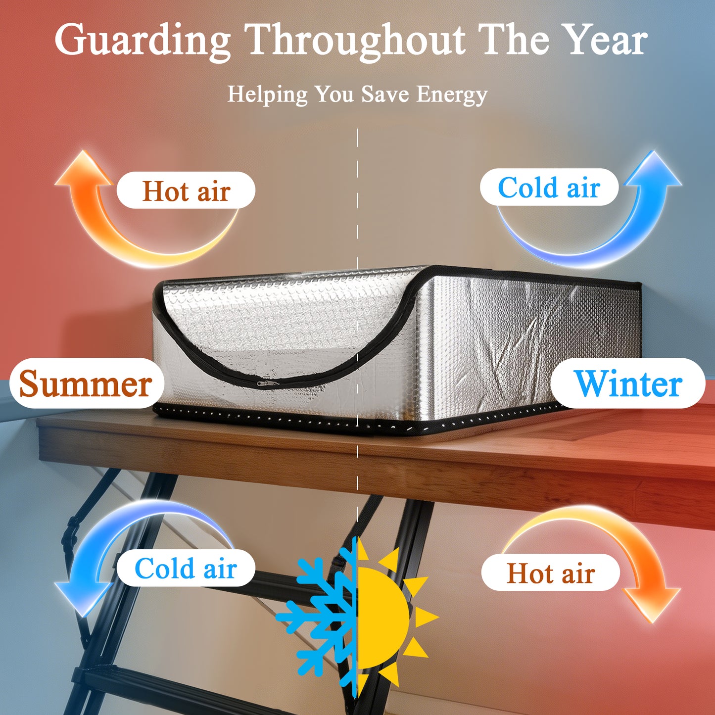 punada Attic Door Insulation Cover, 25" x 54" x 11" Attic Tent with Zipper for Attic Stairs and Ladder, Reflective Heat Barrier Cover for Energy Saving, Dust and Temperature Protection