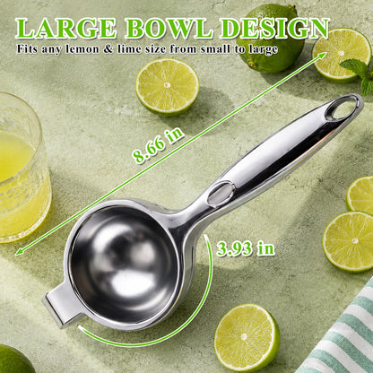 punada Lemon Squeezer, Heavy Duty Metal Hand Lime Squeezer for Maximum Juice Extraction, Large Handheld Lemon Juicer, Manual Citrus Press Juicer for Kitchen Bar