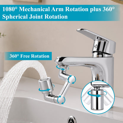 punada Faucet Extender, 1440° Swivel Faucet Aerator with 2 Flow Modes, Rotatable Multifunctional Sink and Kitchen Spray Attachment, Universal U-Shaped Faucet Extender for Bathroom and Kitchen Use