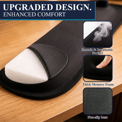 punada Keyboard Wrist Rest, Ergonomic Memory Foam Wrist Rest and Mouse Pad Set with Cup Coaster, Comfortable Stable Grip, Wrist Rest for Computer Keyboard for Typing, Gaming, Office, and Home