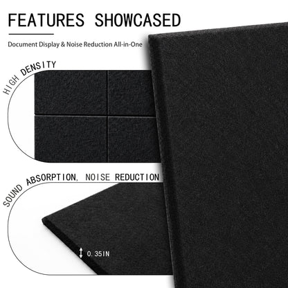 punada Cork Boards for Walls 6 Pack 36" x 24" Felt Bulletin Board Tiles with Adhesive Backing and Push Pins Cork Board Alternative for Home Office Pin Board for Notes Photos
