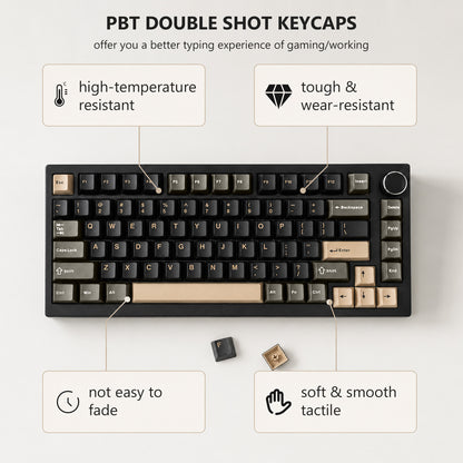 punada Double Shot PBT Keycaps Set, 128 Keys Retro Colorway Keyboard Keycaps, Compatible with 60 65 75 80 Percent and Full Size Gaming Mechanical Keyboard