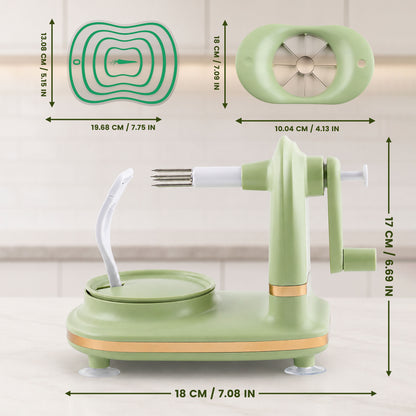 punada Apple Peeler with Stainless Steel Spare Blade, Apple Peeler Corer with Powerful Suction Base for Home Making Apple Sauce and Pie (Green)