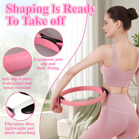 punada Pilates Kit, Pilates Essentials Kit for Women with 14" Pilates Ring and Ball, Pilates Equipment Set with Resistance Bands, Core Sliders, and Accessories for Starter Home Workout