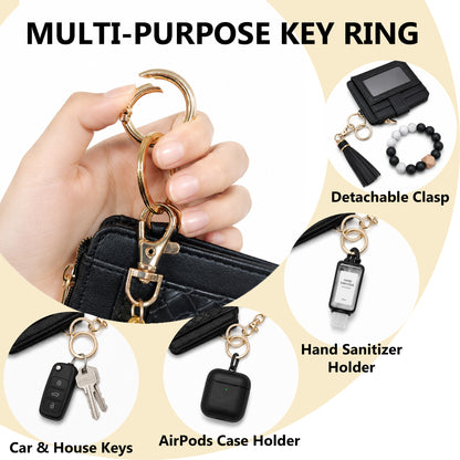 punada Wristlet Keychain Wallet for Women, Slim Credit Card Holder with Key Ring, ID Window, Zipper Coin Pocket, Multiple Card Slots & Wrist Strap for Daily Carry