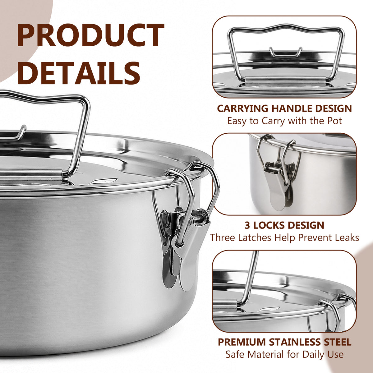 punada Stainless Steel Flan Mold, 304 Flanera Flan Pan with Lid and Handle, 1.5 QT Round Flan Molds for Baking Cheesecake Flan Pudding, Compatible with Pot 6QT/8QT