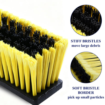 punada 18 inch Push Broom Outdoor, Heavy Duty Outdoor Broom with 61" Long Handle and Stiff Bristles for Cleaning Indoor Tile Deck Driveway Garage Yard Patio Concrete Floor