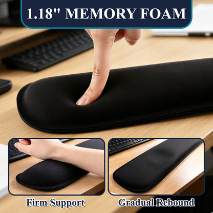 punada Keyboard Wrist Rest, Ergonomic Memory Foam Wrist Rest and Mouse Pad Set with Cup Coaster, Comfortable Stable Grip, Wrist Rest for Computer Keyboard for Typing, Gaming, Office, and Home