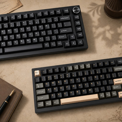 punada Double Shot PBT Keycaps Set, 128 Keys Retro Colorway Keyboard Keycaps, Compatible with 60 65 75 80 Percent and Full Size Gaming Mechanical Keyboard