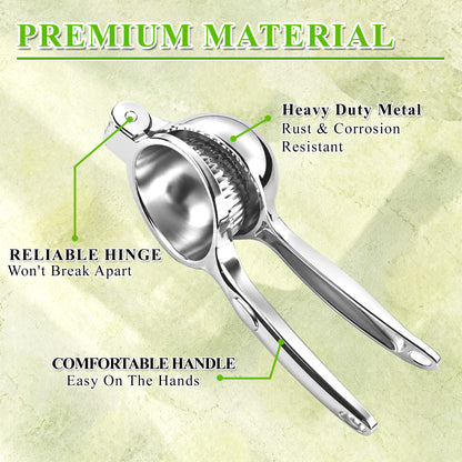 punada Lemon Squeezer, Heavy Duty Metal Hand Lime Squeezer for Maximum Juice Extraction, Large Handheld Lemon Juicer, Manual Citrus Press Juicer for Kitchen Bar