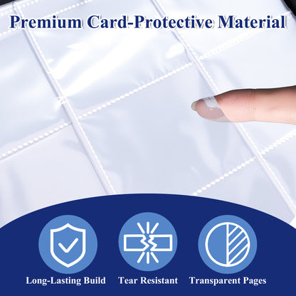 punada Card Binder, Trading Card Binder 1080 Pockets, Premium PU Collector Card Binder with Zipper Closure, Acid-Free Top Loading Pages, Water-Resistant Storage Album for Sports & Gaming Cards