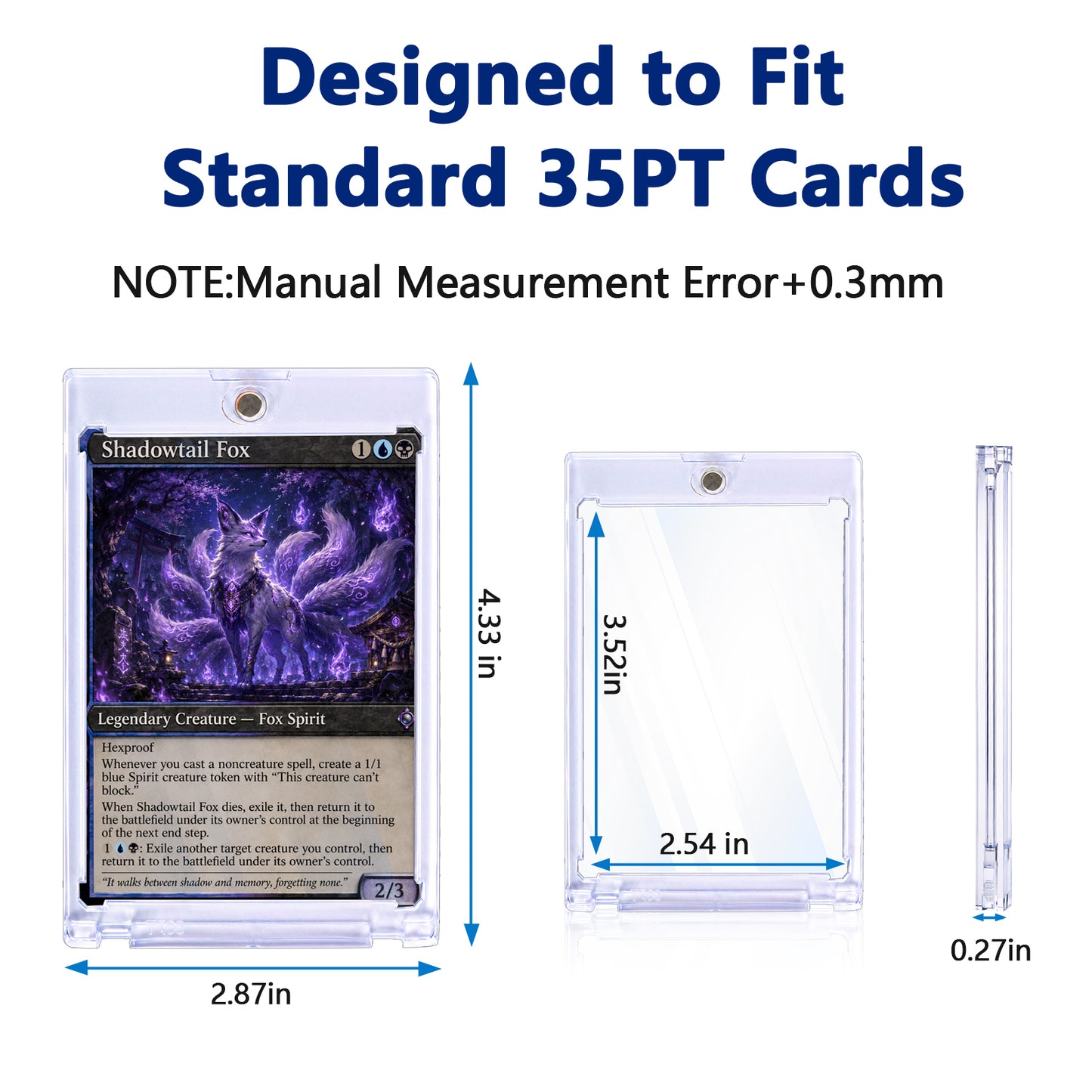 punada 22 Pack Magnetic Card Holder, 35pt Trading Card Case with UV Protection & Waterproof Hard Plastic Display Protector for Sports, Baseball, Football and Game Cards