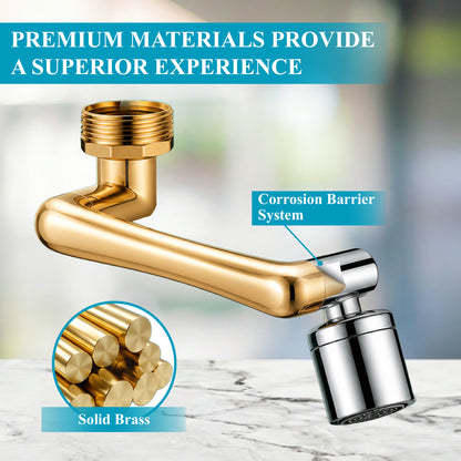 punada Faucet Extender, 1440° Swivel Faucet Aerator with 2 Flow Modes, Rotatable Multifunctional Sink and Kitchen Spray Attachment, Universal U-Shaped Faucet Extender for Bathroom and Kitchen Use