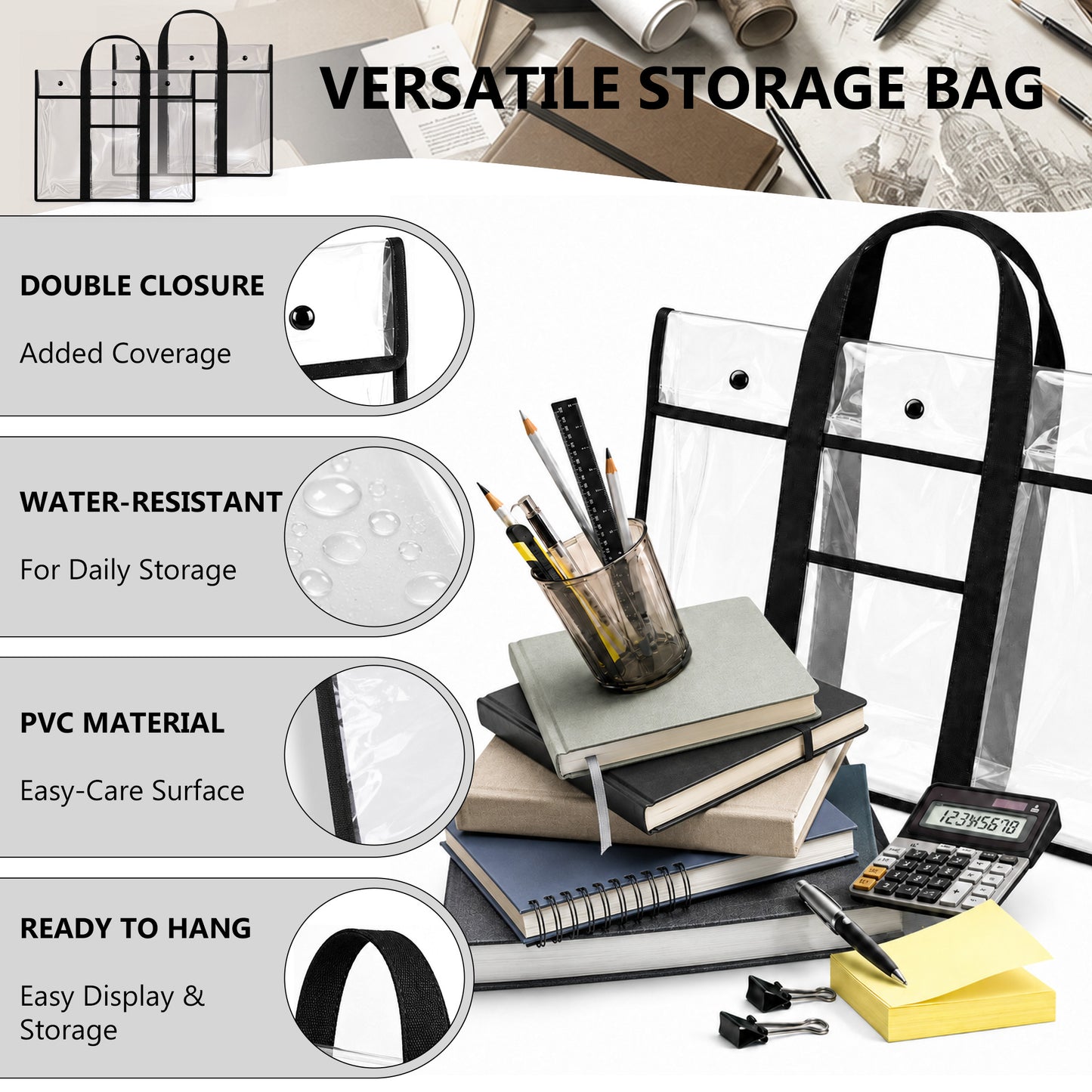 punada 2 Pack Large Art Portfolio Bag, 30.31 x 24.4 Inch Poster Storage Bag with Handle and Pocket for Artwork, Anchor Charts & Classroom Organization