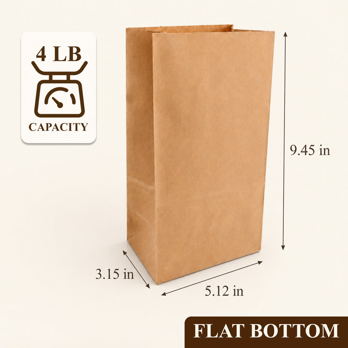punada Paper Lunch Bags 150 Count, 4 lb Brown Kraft Lunch Bags, Bulk Disposable Lunch Sacks, Small Blank Bags for Snacks, Sandwiches, Groceries, Arts and Crafts, Gift Packaging
