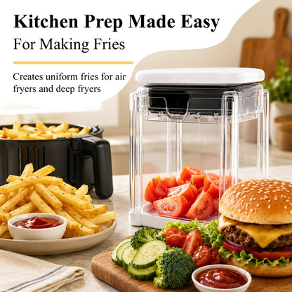 punada French Fry Cutter, Manual Potato Cutter with 2 Interchangeable Blades, Vegetable Chopper & Slicer for Potato, Onion, Carrot, Cucumber & Apple