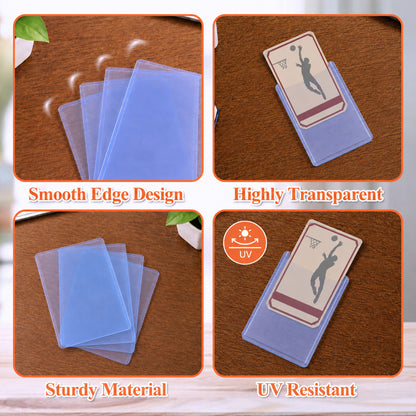 punada 200 Pack Card Sleeves and Top Loaders, 3" x 4" Hard Plastic Trading Card Holders, Baseball Card Protectors for Sports Cards, 100 Hard + 100 Soft Sleeves