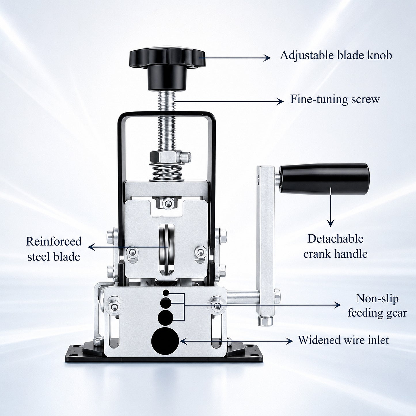 punada Manual Wire Stripping Machine, Gauge Wire 0.06-1 inch, Copper Wire Peeler Tool, Drill Powered and Hand Crank Dual-Drive Stripper for Scrap Recycling and DIY Use