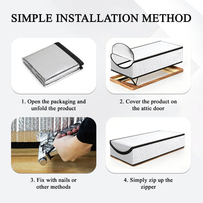 punada Attic Door Insulation Cover, 25" x 54" x 11" Attic Tent with Zipper for Attic Stairs and Ladder, Reflective Heat Barrier Cover for Energy Saving, Dust and Temperature Protection