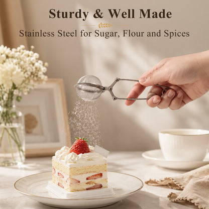 punada Stainless Steel Biscuit Cutter Set, Pastry Blender, Pastry Scraper, Round Cookie Cutters with Handle, Flour Sifter Ball for Baking, Pastry Cutter Set, Professional Baking Dough Tools (4 Pcs)