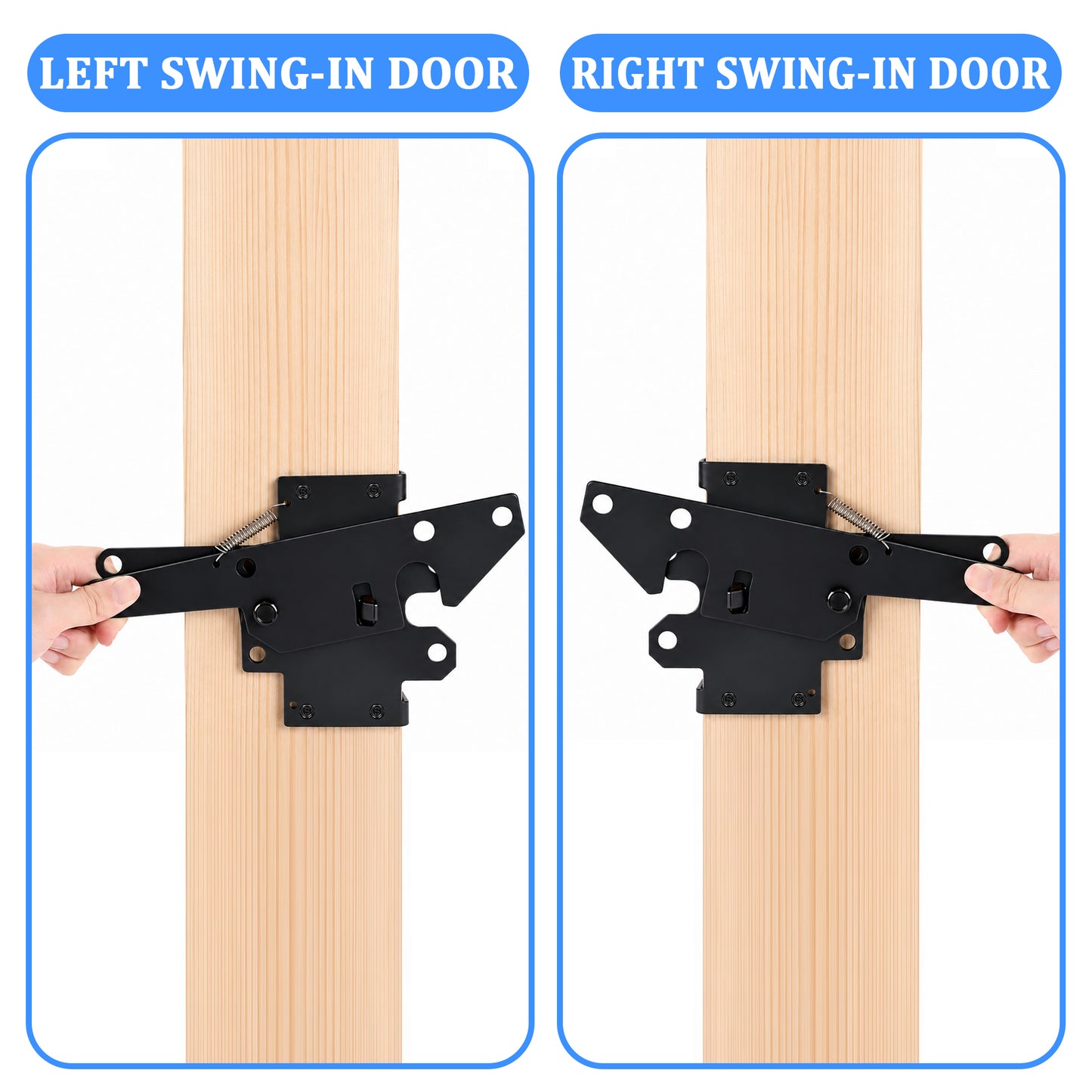 punada Gate Latch for Wooden Fence, Heavy Duty Self Locking Gravity Gate Lock, Post Mount Hardware for Wood and Vinyl Fence, Pool Yard Garden, Black