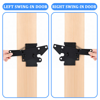 punada Gate Latch for Wooden Fence, Heavy Duty Self Locking Gravity Gate Lock, Post Mount Hardware for Wood and Vinyl Fence, Pool Yard Garden, Black