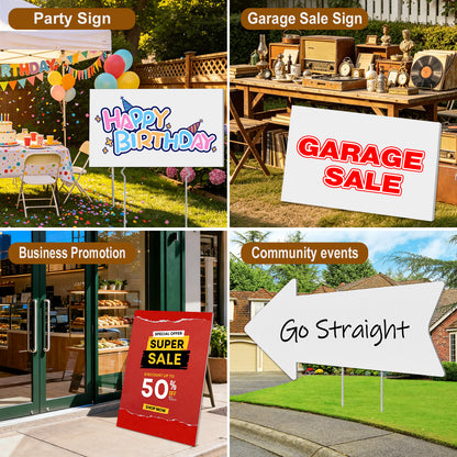 punada Corrugated Plastic Board, 12 Packs 24 x 18 Inch Corrugated Plastic Sheet, Waterproof Poster Board Custom Blank Yard Signs for Outdoor Estate Garage Sale, Birthday Party, Parking, Guidepost