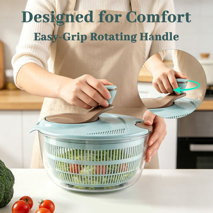 punada Salad Spinner with Double Drainage Holes, 4.2 Quart Salad Dryer with Non-Slip Base & Crank for Washing, Spinning, Vegetable Fruit Washer
