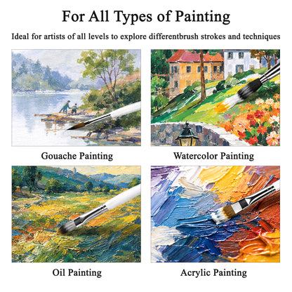 punada 24 Pcs Acrylic Paint Brushes Set for Acrylic Painting, Artist Paint Brushes with Soft Bristles & Comfortable Handles, for Acrylic Oil Watercolor, Canvas, Detail Art, Beginners & Artists