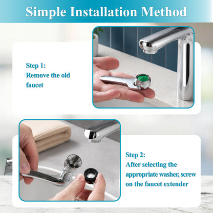 punada Faucet Extender, 1440° Swivel Faucet Aerator with 2 Flow Modes, Rotatable Multifunctional Sink and Kitchen Spray Attachment, Universal U-Shaped Faucet Extender for Bathroom and Kitchen Use