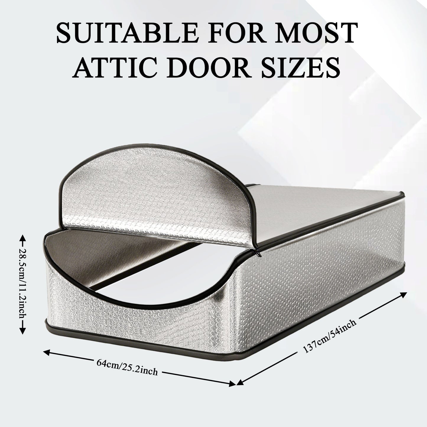 punada Attic Door Insulation Cover, 25" x 54" x 11" Attic Tent with Zipper for Attic Stairs and Ladder, Reflective Heat Barrier Cover for Energy Saving, Dust and Temperature Protection