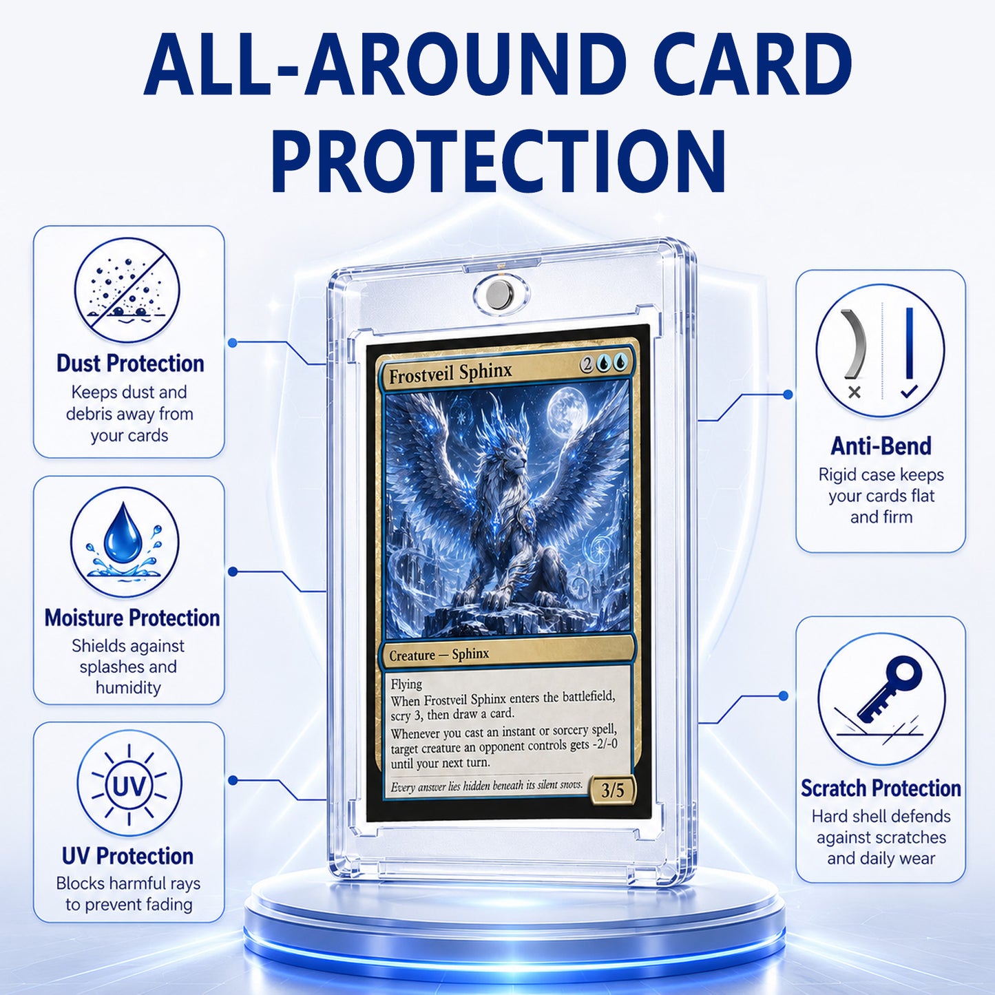 punada 22 Pack Magnetic Card Holder, 35pt Trading Card Case with UV Protection & Waterproof Hard Plastic Display Protector for Sports, Baseball, Football and Game Cards