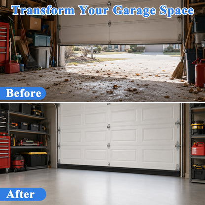 punada Garage Door Seal 10ft Bottom Rubber, PVC Weather Stripping Replacement with 5/16" T-End U+O Ring, Weatherproof Garage Door Seal, Blocks Drafts, Dust & Noise, Easy Install