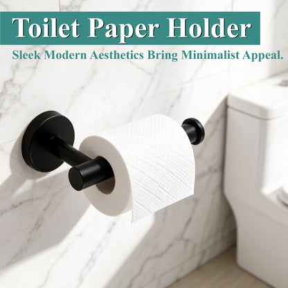 punada 10 pcs Matte Black Bathroom Hardware Set, Stainless Steel Bathroom Accessories Set with Toilet Paper Holder, Towel Ring & Hooks, Towel Bar Set for Home, Towel Racks for Bathroom Wall Mounted
