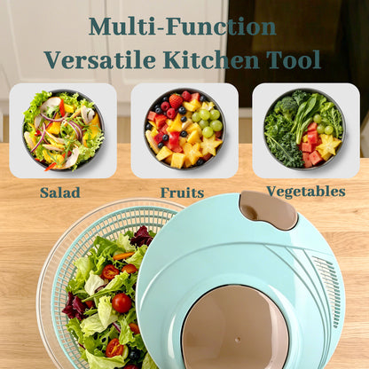 punada Salad Spinner with Double Drainage Holes, 4.2 Quart Salad Dryer with Non-Slip Base & Crank for Washing, Spinning, Vegetable Fruit Washer