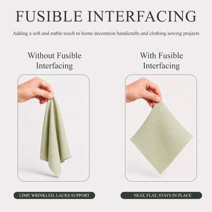 punada Fusible Interfacing for Sewing, 17in x 30yd Medium Weight Iron-on Non-Woven Single-Sided Interfacing for DIY Craft Supplies, Quilting, Shirt Plackets and Dresses, White