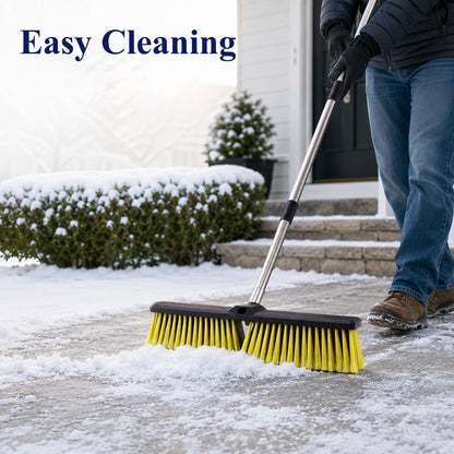 punada 18 inch Push Broom Outdoor, Heavy Duty Outdoor Broom with 61" Long Handle and Stiff Bristles for Cleaning Indoor Tile Deck Driveway Garage Yard Patio Concrete Floor