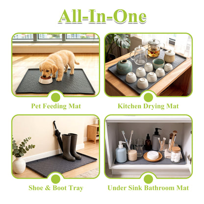punada Under Sink Mat, 34" x 22" Waterproof Silicone Kitchen Sink Cabinet Protector, Shelf Liner for Kitchen and Bathroom, Leak-Proof Drip Tray, Kitchen Organizer Storage Mat, Gray