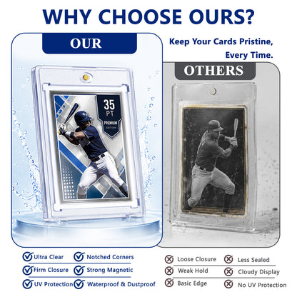 punada 22 Pack Magnetic Card Holder, 35pt Trading Card Case with UV Protection & Waterproof Hard Plastic Display Protector for Sports, Baseball, Football and Game Cards